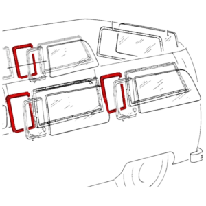 Joint de déflecteur de vitre latérale arrière ou centrale