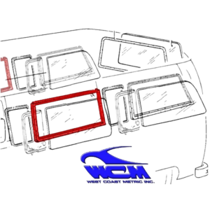 Joint de vitre latérale centrale gauche ou droite 68- WCM (avec déflecteur) pour moulure métal