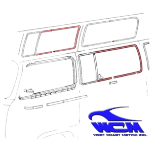 Chrome de vitre latérale centrale 68- pour véhicule avec déflecteur