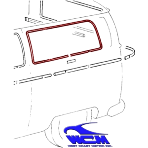 Chrome de vitre latérale arrière gauche pour véhicule sans déflecteur 68-