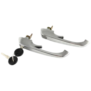 Set de 2 poignées de porte avant chromées 68-79 (avec la même clef)