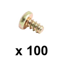 Set de 100 vis à tôle à tête bombée 3,9x6,5 pour fixation des clips réf 08558