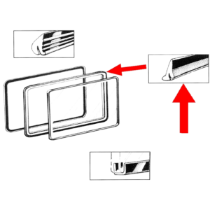 Joint de vitre latérale pop out extérieur (tour de cadre) T2 50-67