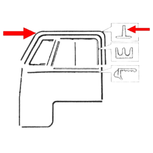 Set de 2 joints de porte supérieur sur caisse 52-67