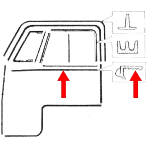 Set de 2 joints d’étanchéité du cadre de vitre de porte -67