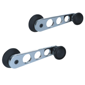 Set de 2 manivelles de lève vitre chrome et bouton noir 68-