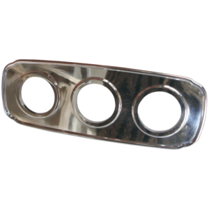 Plaque centrale de tableau de bord 53-57 en alu poli avec 3 trous de diam 52mm