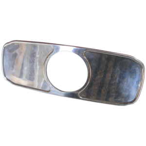 Plaque centrale de tableau de bord 53-57 en alu poli avec 1 trou de diam 80mm