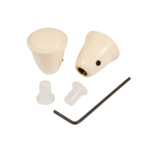 Set de 2 boutons d'auto-radio en bakélite ivoire T1 53-66, KG 56-66 et T3 61-67