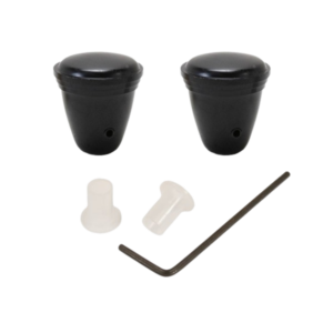Set de 2 boutons d'auto-radio en bakélite noire T1 53-66, KG 56-66 et T3 61-67