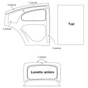 Kit de garnitures isolantes pour ciel de toit de coccinelle