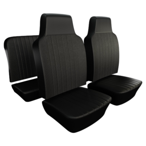 Kit housses de sièges noir pour Coccinelle Cabriolet 68-69 (basketweave #01)