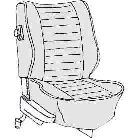 Kit housses de sièges noir pour Coccinelle Cabriolet 74-76 (basketweave #01)