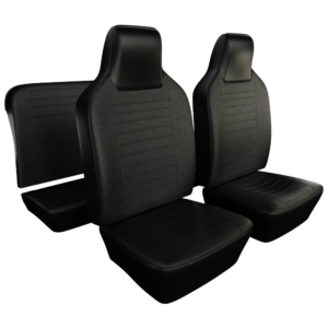 Kit housses de sièges noir 74-76 avec appuis tête incorporé (basketweave #01)