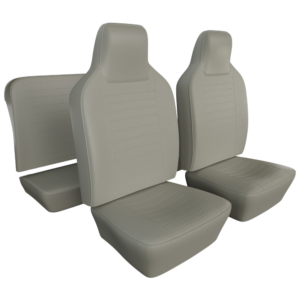 Kit housses de sièges gris clair 74-76 avec appuis tête incorporé (basketweave #05)
