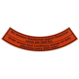 Autocollant décalcomanie filtre à air (partie supérieure)