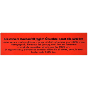 Autocollant de filtre à air (partie inférieure)