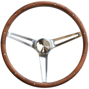 Volant GRANT «Classic Nostalgia» 3 branches inox et tour bois diamètre 15''