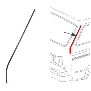 Baguette plastique sur pilier devant la porte avant gauche