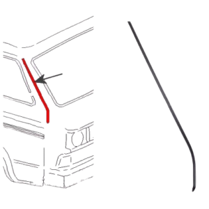 Baguette plastique sur pilier devant la porte avant droite