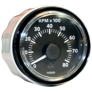 Compte-tours 8.000 tours fond noir et cerclage arrondi noir diam. 52mm (uniquement moteur 4 cyl)