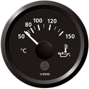 Température d’huile 50-150°C fond noir et cerclage triangle noir diam. 52mm