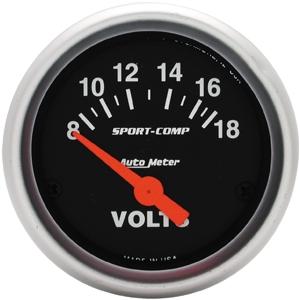 Voltmètre «SPORT COMP» diamètre 52mm  8-18 volts