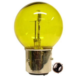 Ampoule phare 12v baionnette à 3 picots pour anciennes 35/35w jaune