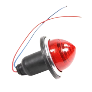 Feu arrière rond glace rouge prévu pour une ampoule double filament (non homologué)