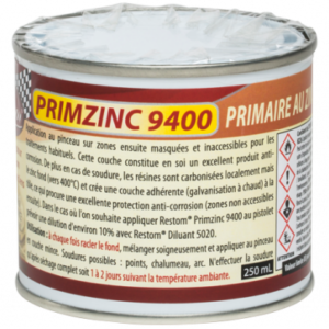 Primaire au ZINC-Anticorrosion zones inaccessibles RESTOM®Primzinc 9400 (250ml)