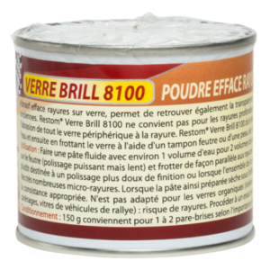 Poudre efface rayures pour verre RESTOM®Verre Brill 8100 (150grs)