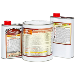 Peinture époxy anticorrosion noire à séchage à l'air RESTOM®EAF 2092-1kg NOIR BRILLANT ral 9005 kit pistolet