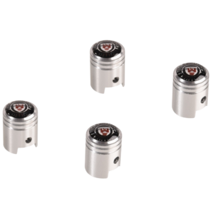 Set de 4 capuchons de valves de roues aluminium look pistons WOLFSBURG EDITION