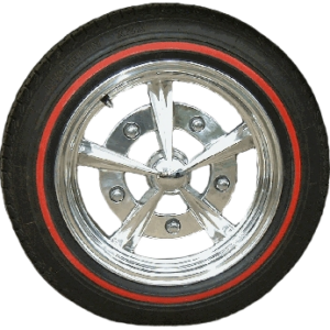 Set de 4 flancs noirs à liseret rouge 15"