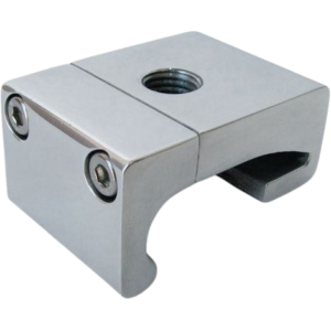 Support de rétroviseur extérieur sur cadre de pare-brise en aluminium poli (filetage M10x1,25)