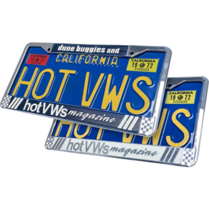 Entourage de plaque arrière "HOT VW'S" bleu