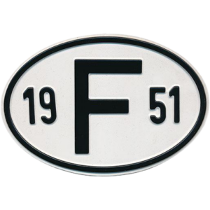 Plaque "F" millésime 1951