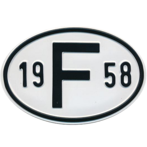 Plaque "F" millésime 1958