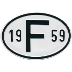 Plaque "F" millésime 1959