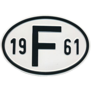 Plaque "F" millésime 1961