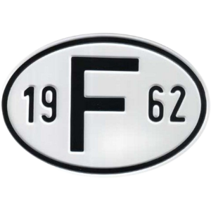 Plaque "F" millésime 1962
