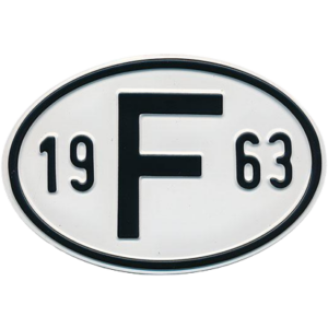 Plaque "F" millésime 1963