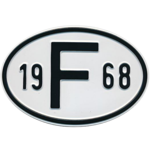 Plaque "F" millésime 1968