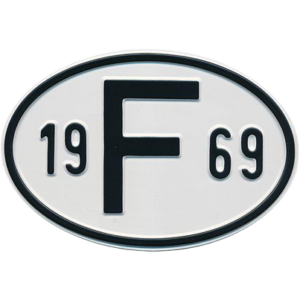 Plaque "F" millésime 1969