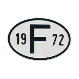 Plaque "F" millésime 1972