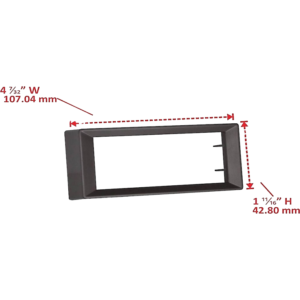 Centreur noir 107,04x42,80mm pour montage autoradio Retrosound