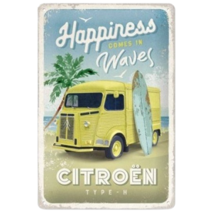 Tôle peinte emboutie 20x30cm Citroen Type H - Happiness Comes In Waves
