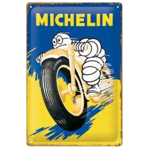 Tôle peinte emboutie 20x30cm Michelin - Motorcycle Bibendum