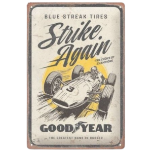 Tôle peinte emboutie 20x30cm Goodyear - Blue Strikes again
