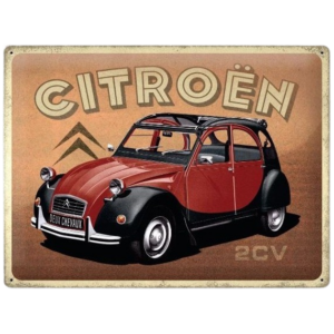 Tôle peinte emboutie 30x40cm Citroen 2cv - 2CV Charleston